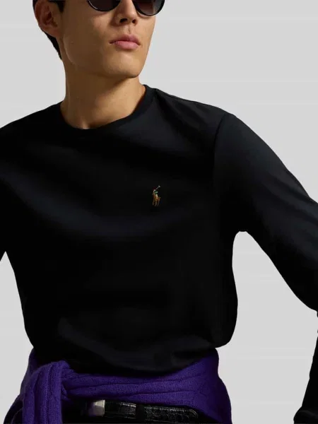 Bluzka z długim rękawem Polo Ralph Lauren z długim rękawem czarna