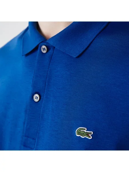 Lacoste Koszulka Polo Regular Fit Z Bawełny Pima niebieska