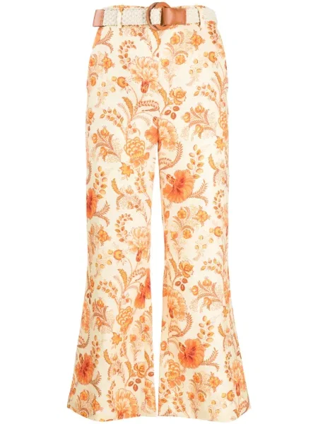Pantaloni Zimmermann de in cu model floral cu imagine portocaliu