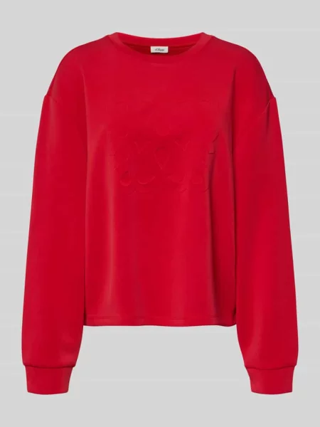 Bluza o kroju regular fit z mieszanki modalu S.oliver Red Label czerwona