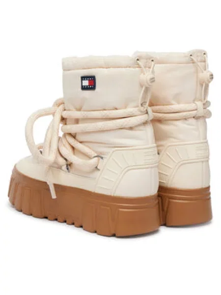 Škornji za sneg Tommy Jeans Tjw Platform Nylon Snowboot Wl Kremna