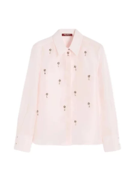 Jedwabna koszula Max Mara Studio różowa