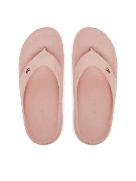 Джапанки Tommy Hilfiger TH COMFORT BEACH SANDAL с равна подметка розово