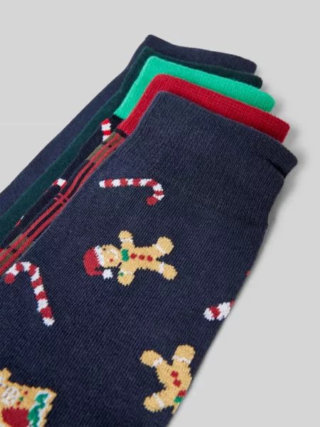 Skarpety z detalem z logo w zestawie 5 szt. model ‘XMAS CANDY’ Jack&jones