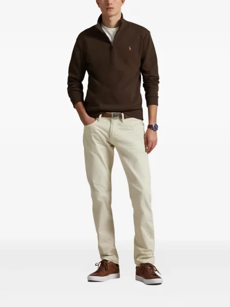 Ριγέ polo Polo Ralph Lauren με κουκούλα με αυτόγραφο λευκό