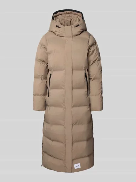 Płaszcz pikowany z zapinanymi na błyskawiczny model Khujo beżowy