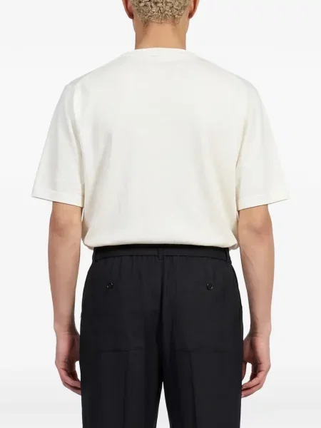 Scurt tricou Simkhai cu decolteu rotund alb
