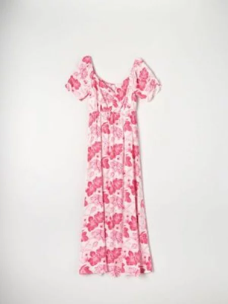 Мідісукня з квітковим принтом червоний