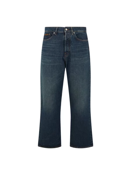 Jeansy straight leg Moncler niebieskie