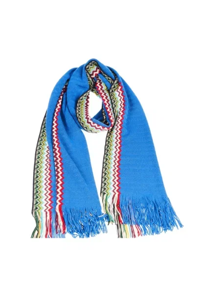Szal Missoni wełniana niebieska