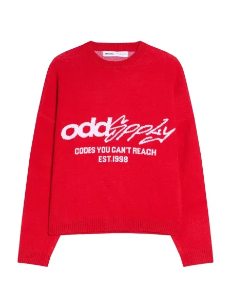 Bershka Pulover rdeča bela
