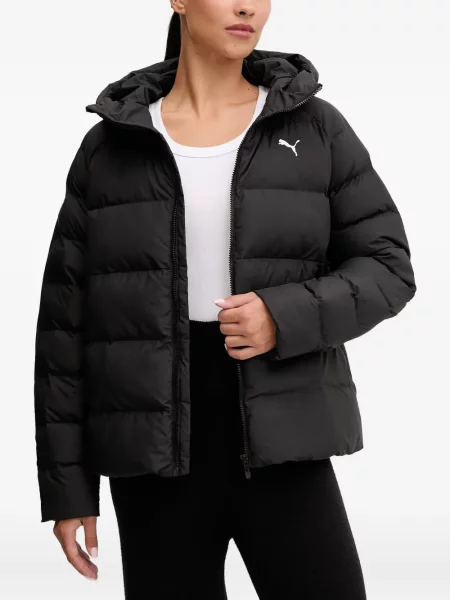 Geacă cu puf Puma cu glugă negru