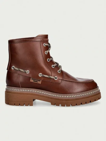 Weekend MaxMara De piele botine Wkapantone maro