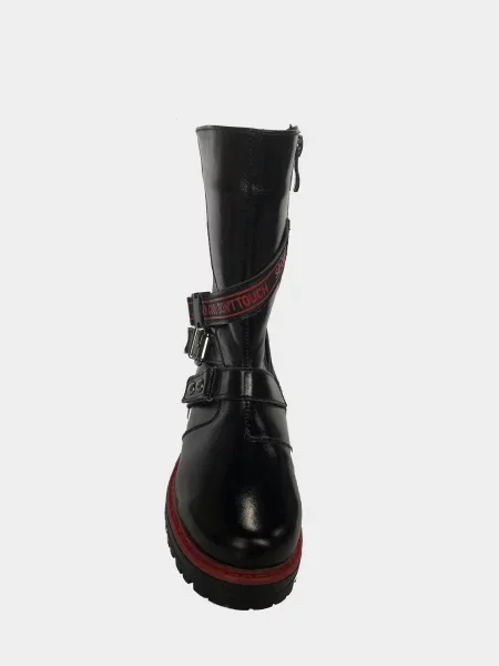 Кожаные лаковые сапоги Evie черные