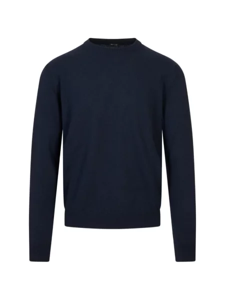 Lung pulover Kiton cu decolteu rotund albastru