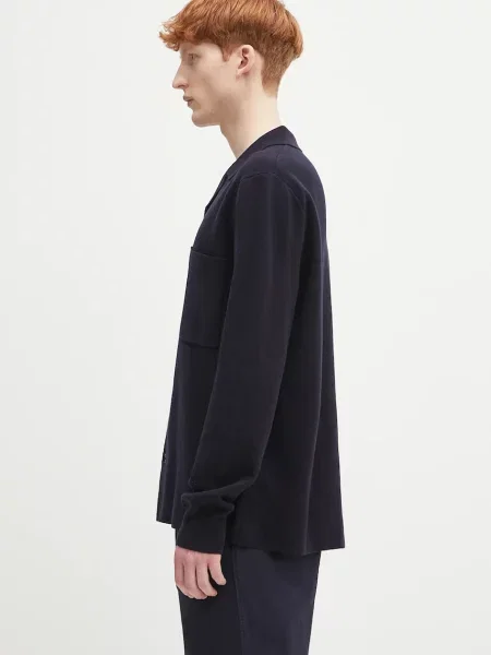 Вовняний кардиган Norse Projects Nicolai Merino Cotton Milano Jacket синій