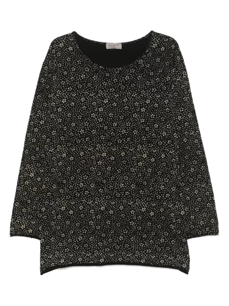 Tricou Yohji Yamamoto cu model floral cu imagine negru