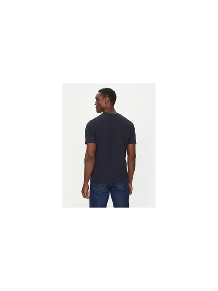 Calvin Klein Póló Double Logo Sötétkék Regular Fit kék