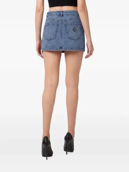 Fustă din denim Philipp Plein albastru