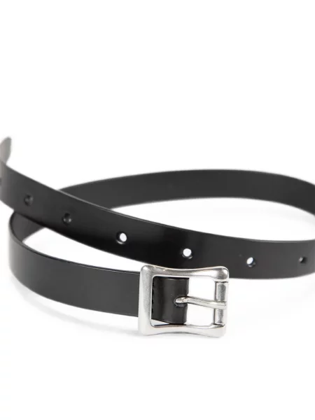 Brăţară Ann Demeulemeester din piele cu cataramă negru