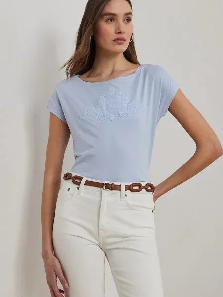 Тениска Lauren Ralph Lauren дамска синьо