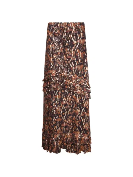 Fusta maxi Philippa 1970 cu imagine cu model paisley negru