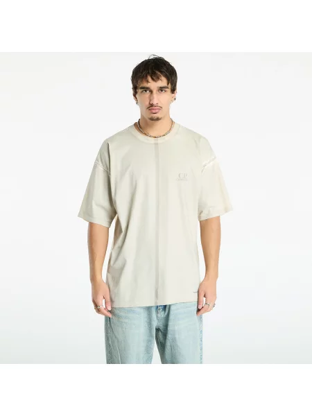 Tricou C.P. Company Jersey Short Sleeve Printed Logo T-Shirt Pistachio Shell Beige L bej