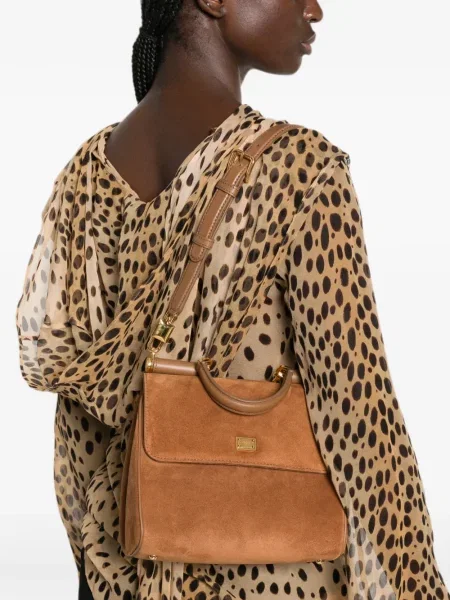 Shopper torbica Dolce & Gabbana s autogramom smeđa