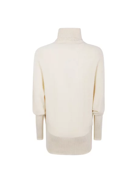 Lniany sweter z golfem By Malene Birger beżowy