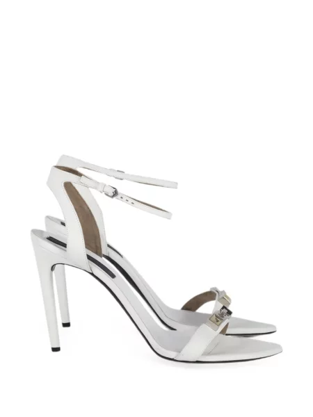 Sandale Proenza Schouler cu imprimeu geometric cu bretele alb