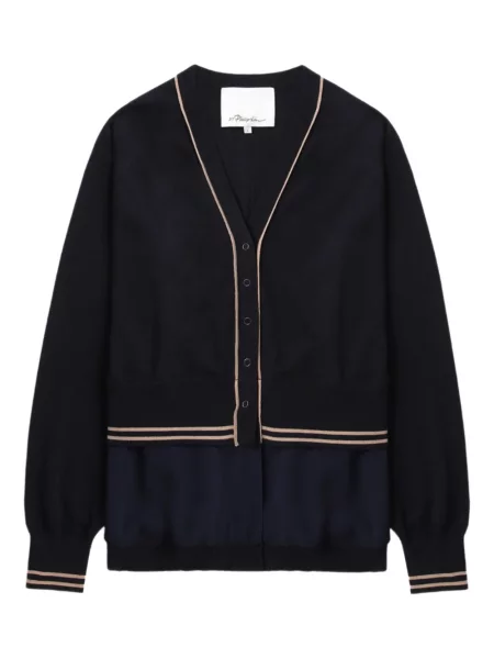 Cardigan 3.1 Phillip Lim de lână cu decolteu în V albastru