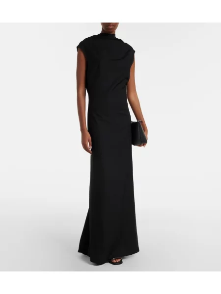 Rochie Brunello Cucinelli de lână drapată negru