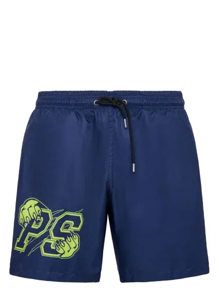 Spodní díl plavek Plein Sport s potiskem modrý