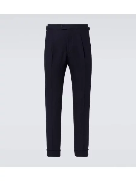 Vlněné kalhoty Saman Amel modré