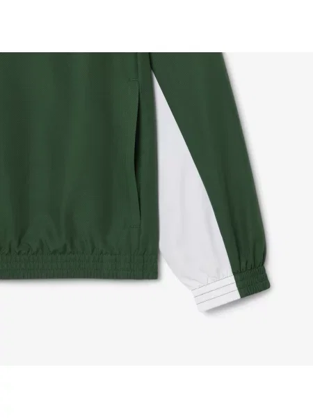Lacoste Kurtka Z Kapturem Z Blokadą Koloru Regular Fit zielona