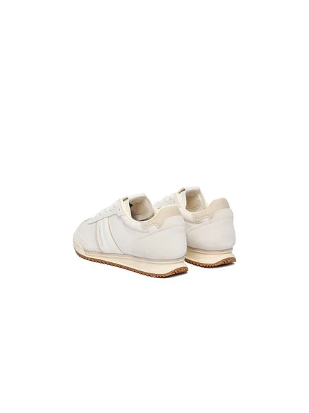 Tommy Jeans Sneakersy Tjw Low Profile Runner Lthr Mix Écru béžová