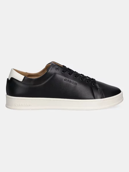 Usnjene superge Calvin Klein PURE LOW LACEUP CUPSOLE HF LTH črna