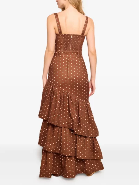 Maksi spódnica maxi Cara Cara w grochy brązowa