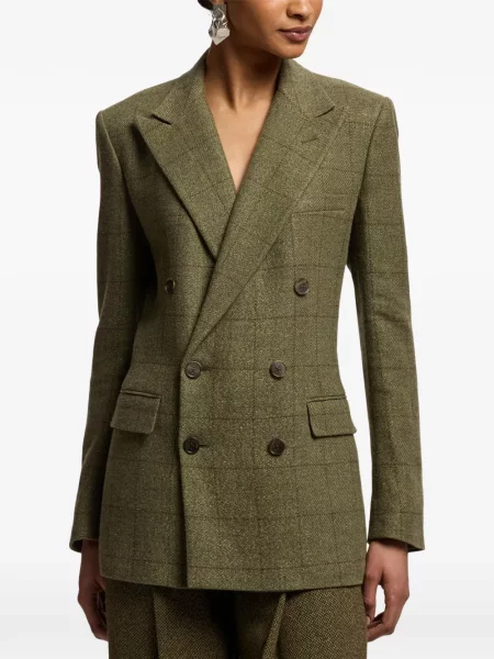 Geacă Ralph Lauren Collection din tweed verde