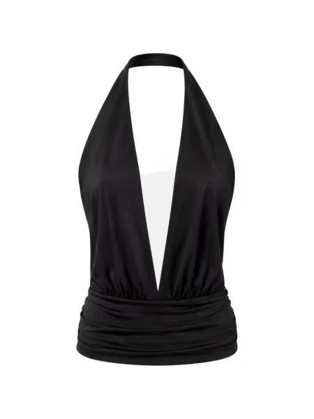 Top Ow Collection cu volane negru