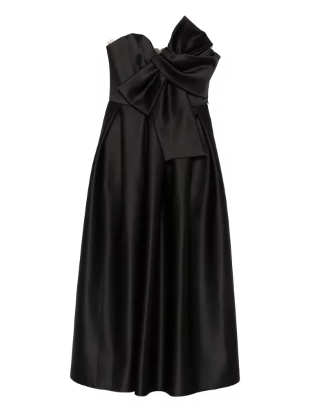 Sukienka midi Nissa z kokardką do kolan garniturowa czarna