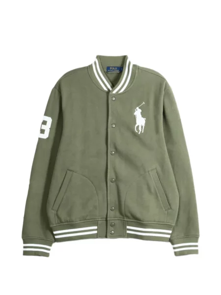 Geacă Polo Ralph Lauren cu broderie din fleece negru