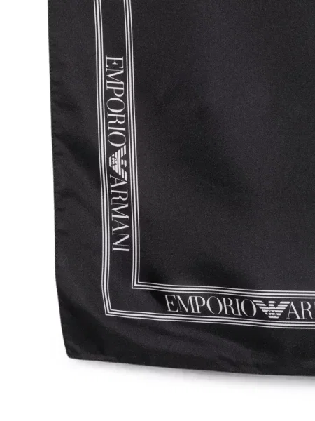 Šál Emporio Armani s autogramem černý