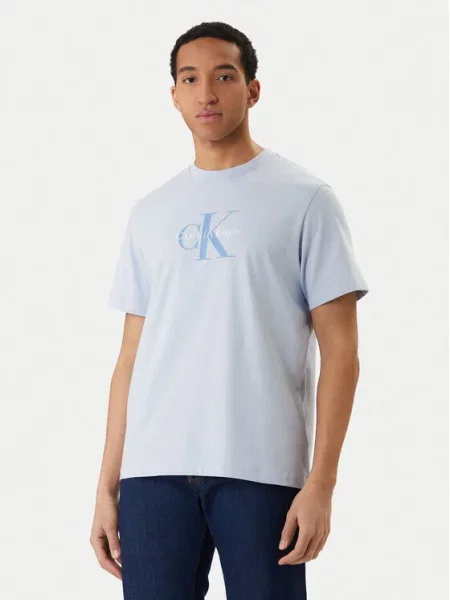 Calvin Klein Jeans T-Shirt Hero Monologo Błękitny niebieska