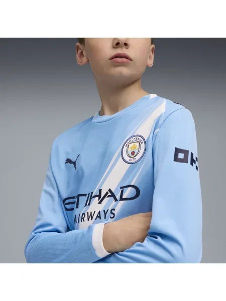 PUMA Młodzieżowa koszulka domowa z długim rękawem Manchester City Odzież niebieski