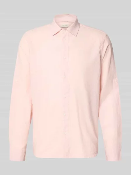 Koszula casualowa o kroju regular fit z kołnierzykiem typu kent model ABAN' Blend różowa
