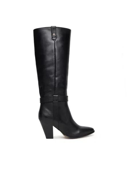 Tommy Hilfiger Zimski škornji T-Strap Pointy črna