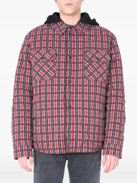 Geacă cămașă Off-white în carouri alb