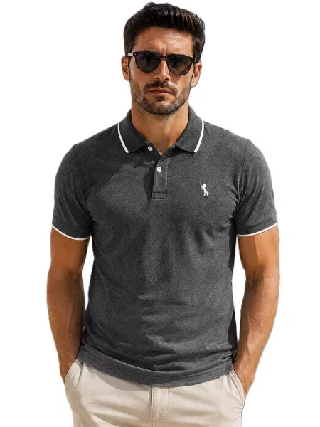 Tricou polo Lion alb