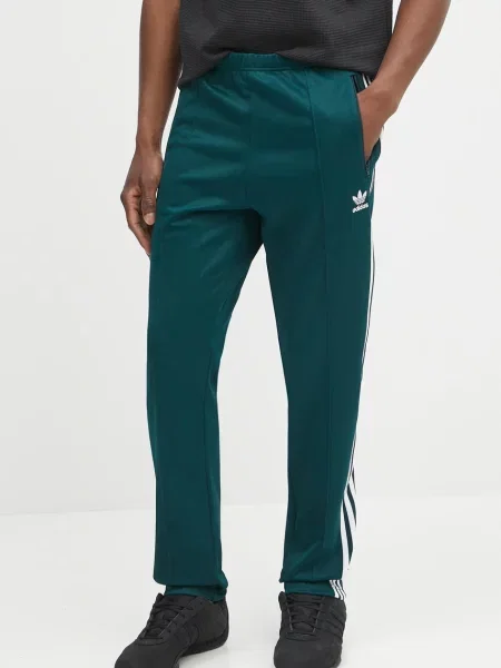 Спортивні штани adidas Originals Denim TP з аплікацією зелений